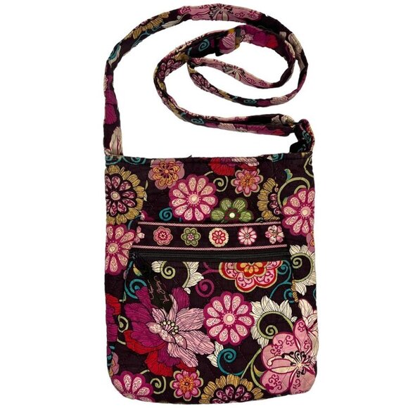 VERA BRADLEY Mod Floral Pink Hipster Crossbody Messenger Bag Floral Quilted - Picture 16 of 16